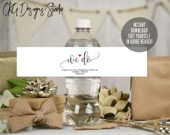 wedding water bottle labels etsy