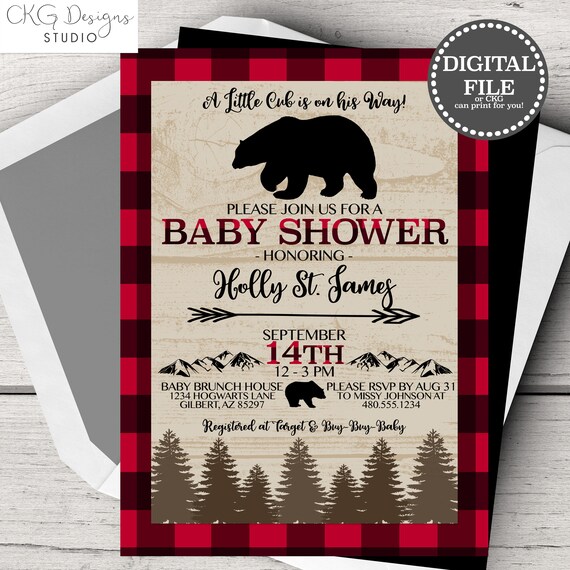 Bear Baby Shower Invitation Boy Bear Baby Shower Invitation Boy