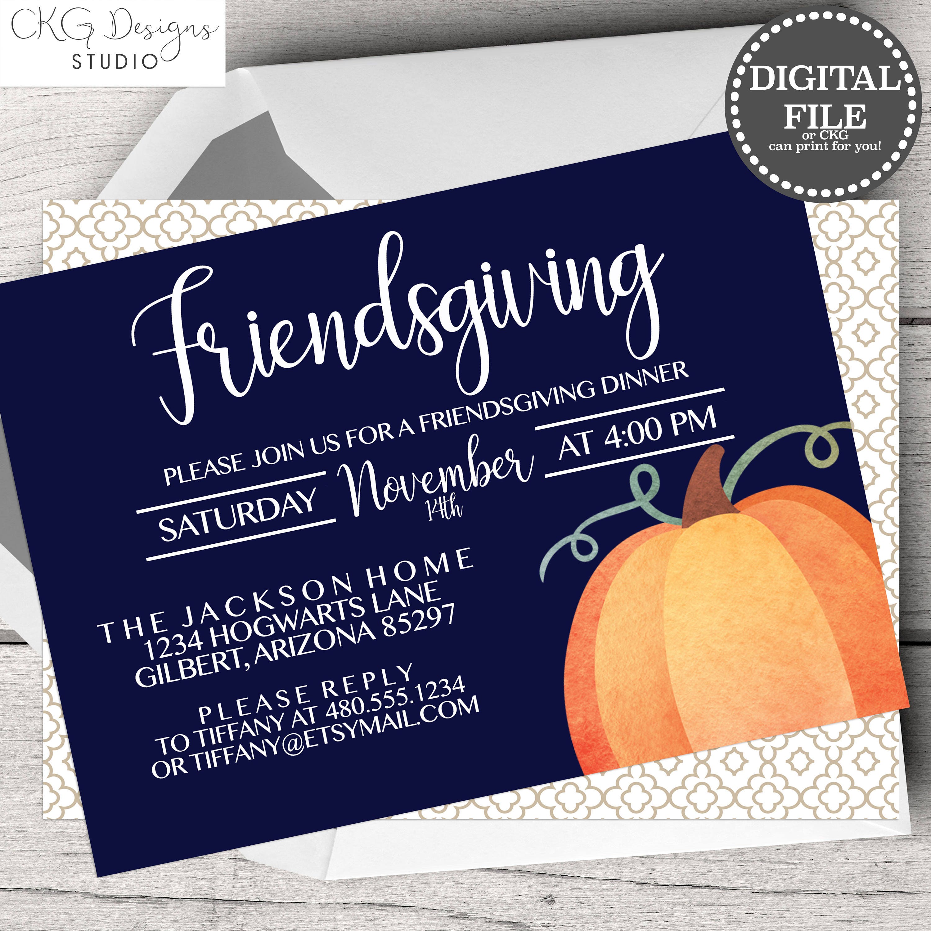 Friendsgiving Invitation Template Thanksgiving Dinner Etsy