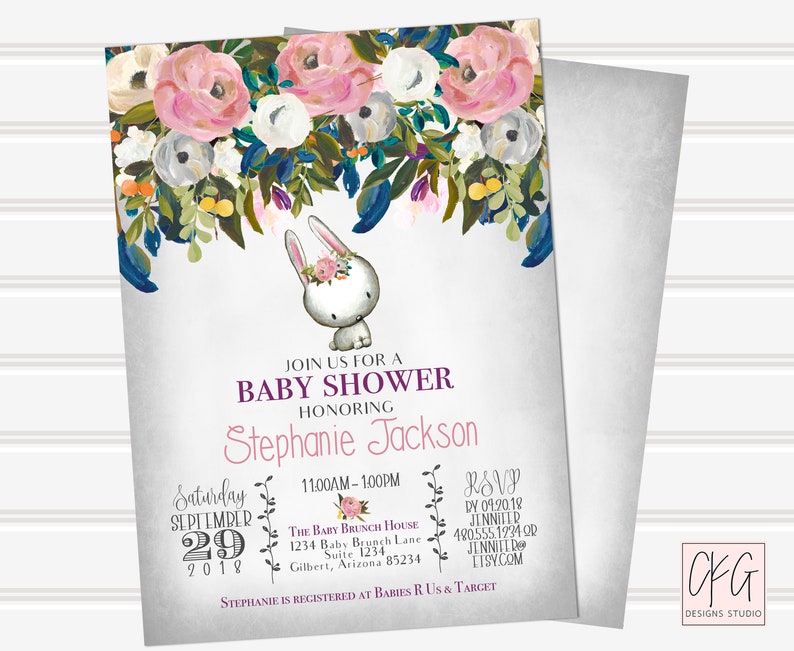 Baby Shower Invitation Bunny Bunny Baby Shower Invitation Etsy Baby Shower Invitation Bunny Bunny Baby Shower Invitation Etsy