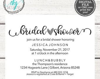 Bridal Shower Invitation, Bridal Shower Digital Download, Bridal Shower Printable, Bridal Shower Invitation Printable, Bridal Shower