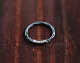 Womens Guitar String Ring w/ Sterling Silver or 14k Gold