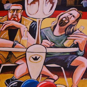 The Big Lebowski Jeff Bridges John Goodman Bowling Cigar Print Poster