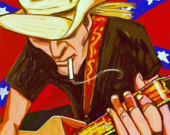 Plakat z nadrukiem gitary country Hank Williams III