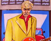 Brian Setzer The Stray Cats Rockabilly Guitar Painting
