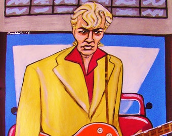 Brian Setzer The Stray Cats Rockabilly Chitarra Pittura