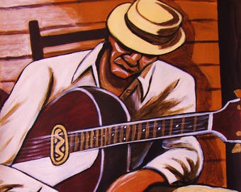 Sleep John Estes Blues Guitar Print Poster