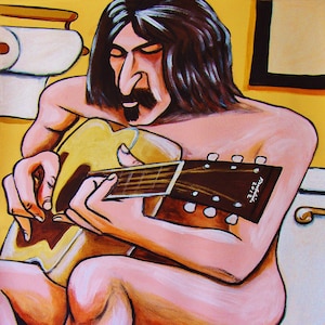 Frank Zappa Toilet Art Guitar Print Poster