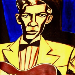 Charlie Patton Delta Blues Guitar Print Poster