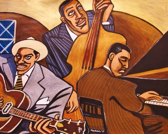 Art Tatum Trio Jazz Print Poster Tiny Grimes Slam Stewart Piano Guitar Bass