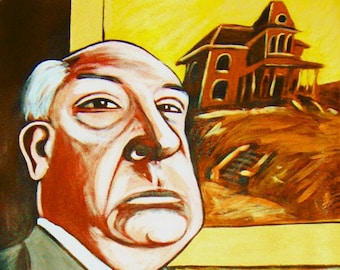 Alfred Hitchcock Print Poster Maestro del Cine de Suspenso