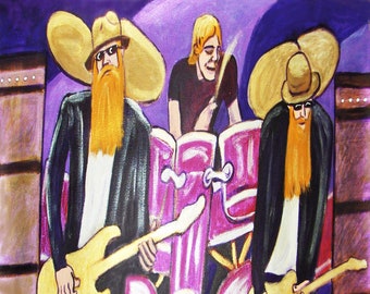 ZZ TOP Billy F. Gibbons Blues Rock Print