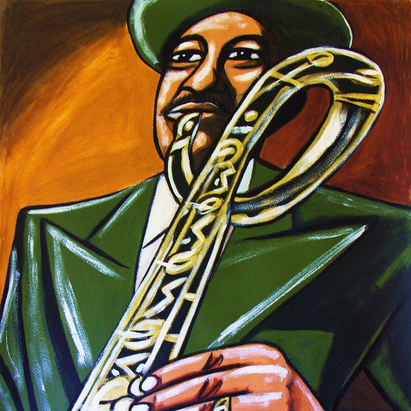 Jabbo Ware Print Poster Jazz Baritone Saxophone