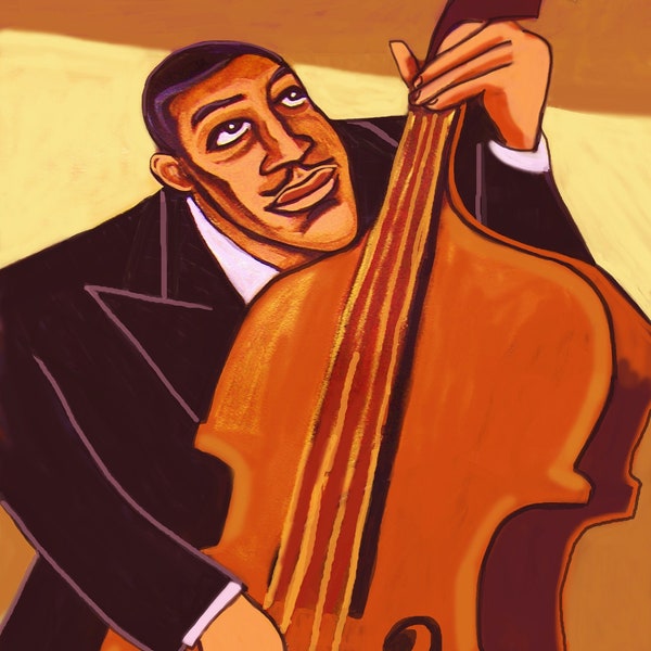 Slam Stewart Print Poster Jazz Double Bass
