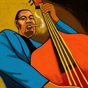 Charles Mingus Cigar Print Poster Jazz Bass