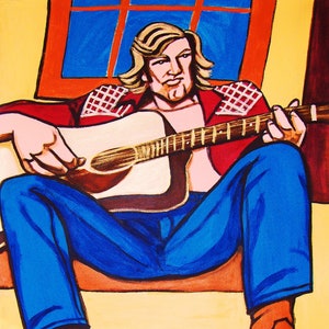 Kris Kristofferson Print Poster Guitar