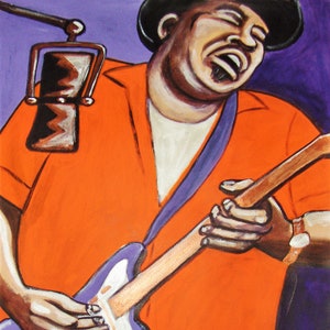 Magic Slim Print Poster Blues Guitar