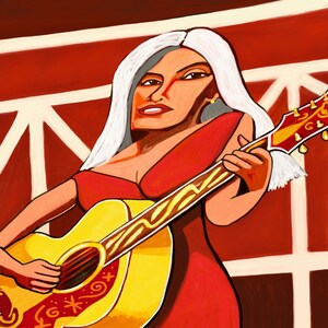 Emmylou Harris Print Poster Gibson Jumbo Guitar