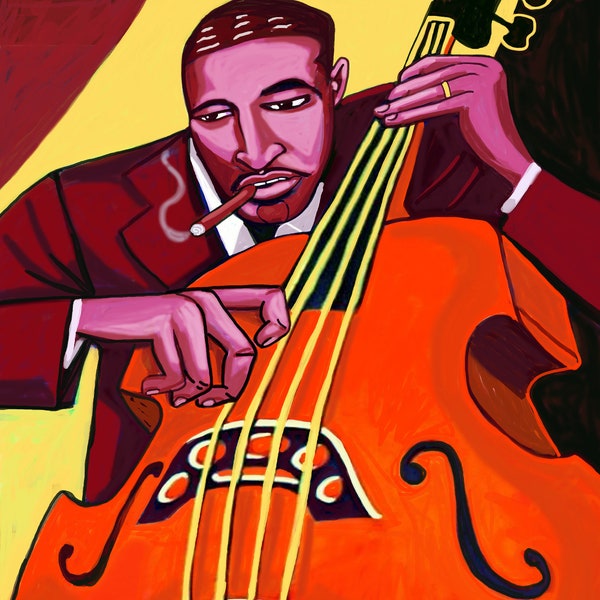 Ray Brown Cigar Print Poster Jazz Bass