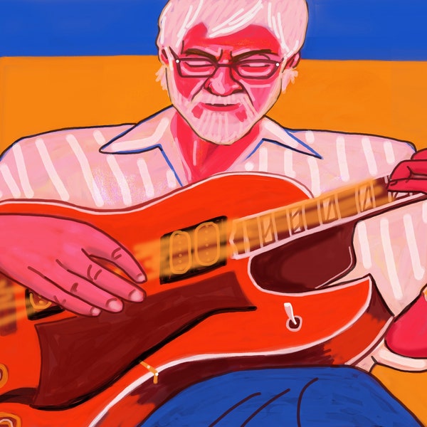 Larry Coryell Print Poster Jazz Guitar