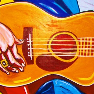 Acoustic Blues Guitar Print Poster