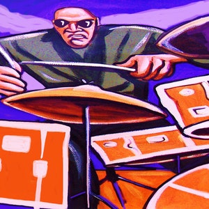 Paul Motian Druck Poster Jazz Drums