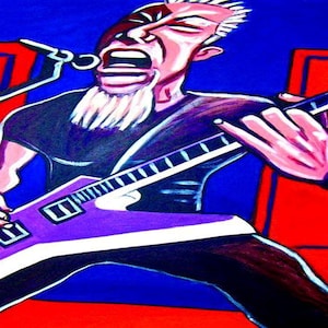 Metallica Print Poster James Hetfield Explorer Guitar