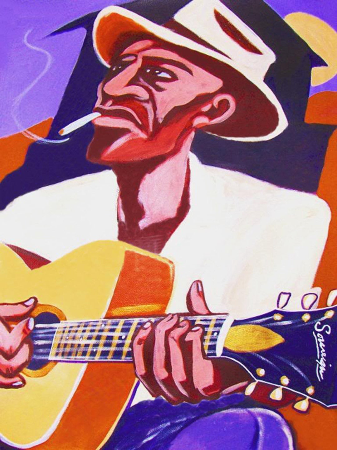 Mance Print Poster Guitarra Country Blues Etsy España