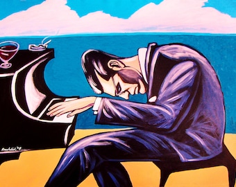 Bill Evans Piano Jazz Legend Print poster