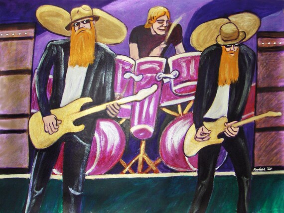 Zz Top Print Poster Billy Gibbons Bart Fender Telecaster Etsy