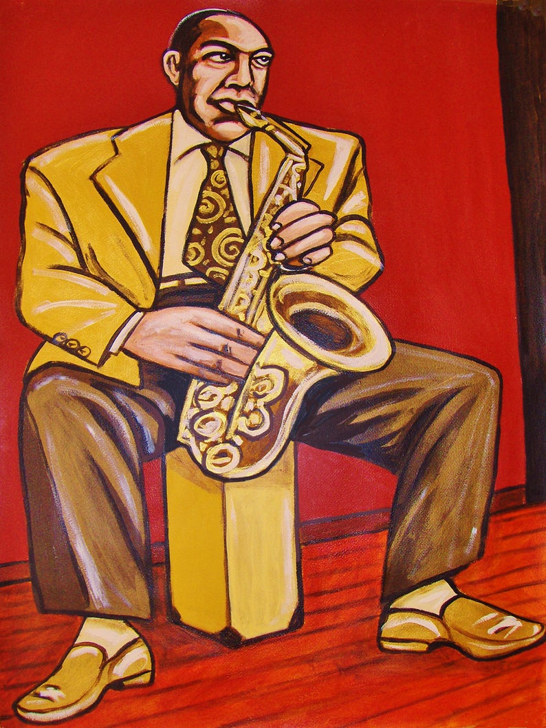 Charlie Parker Jazz Sax Print Poster Etsy