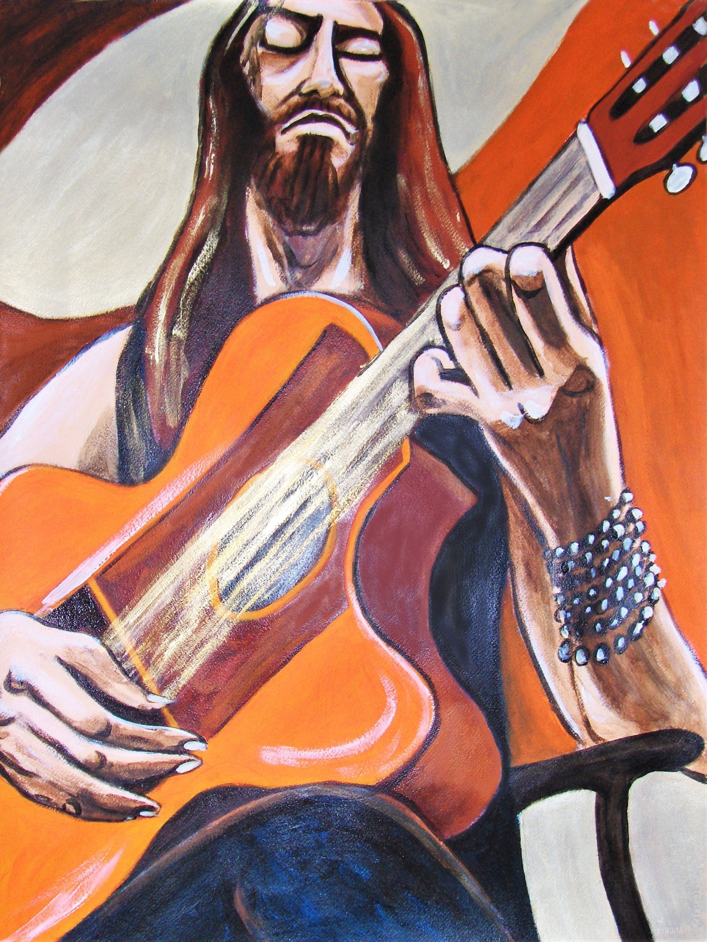 Estas Tonne Print Poster Classical Guitar Street Musician -