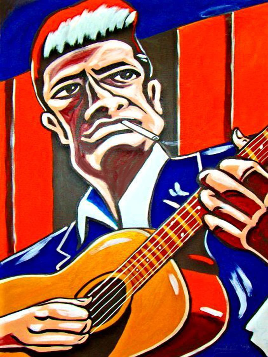 Johnny Cash Guitar Man in Black Print Poster - Etsy