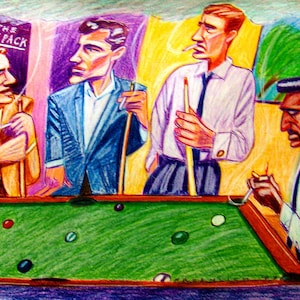 The Rat Pack Frank Sinatra Pool Table Print Poster