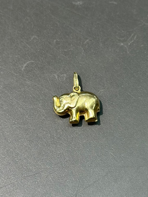 Vintage Italian 14K Gold Hollow Elephant Charm