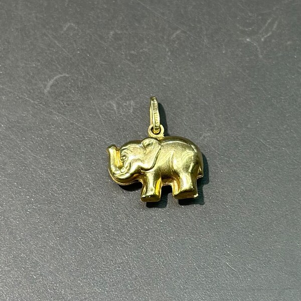 Vintage Italian 14K Gold Hollow Elephant Charm