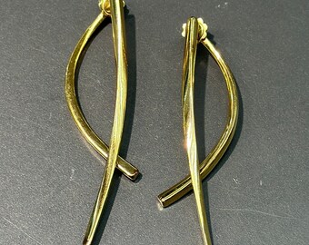 Roberto Coin 18K Gold Front and Back Line Earring