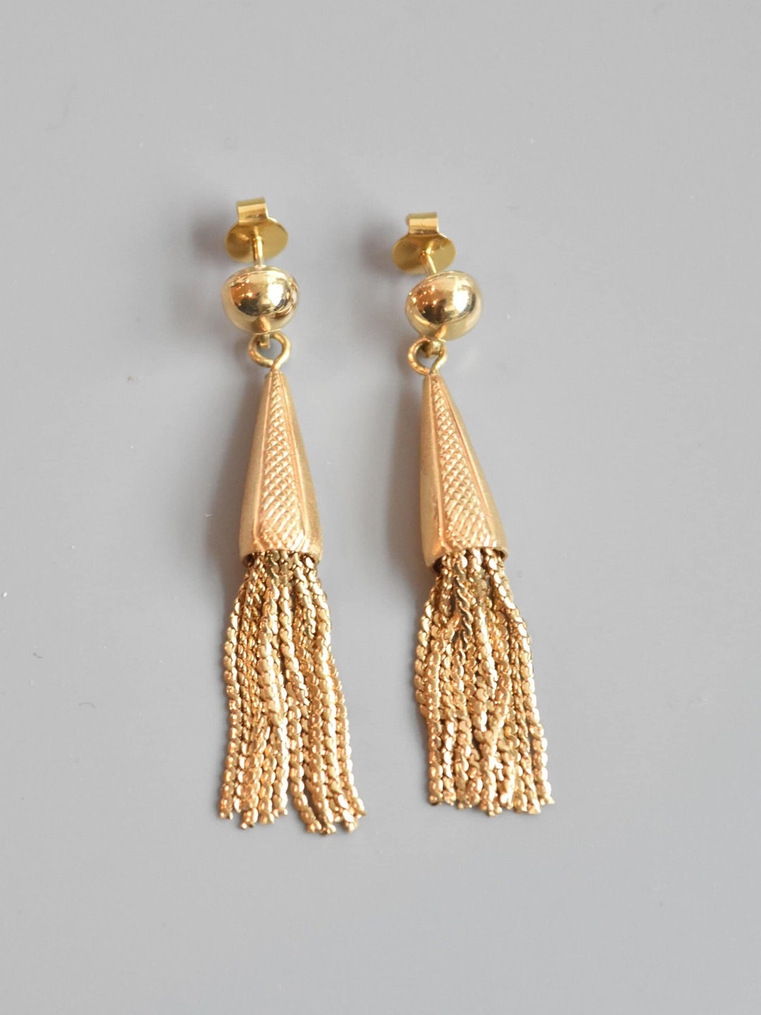 Vintage 1940s Crystal Tassel Drop Earrings