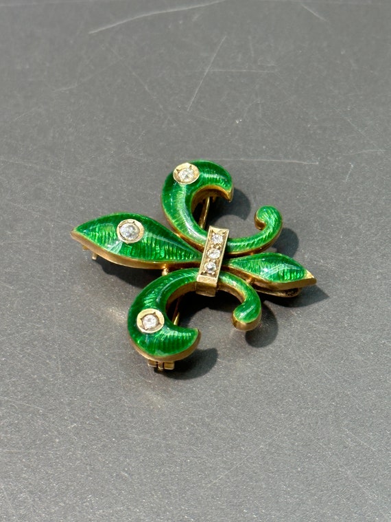 Broche Art Nouveau Fleur En Or 18 Carats - Bijou Vintage Occasion - Sans Marque
