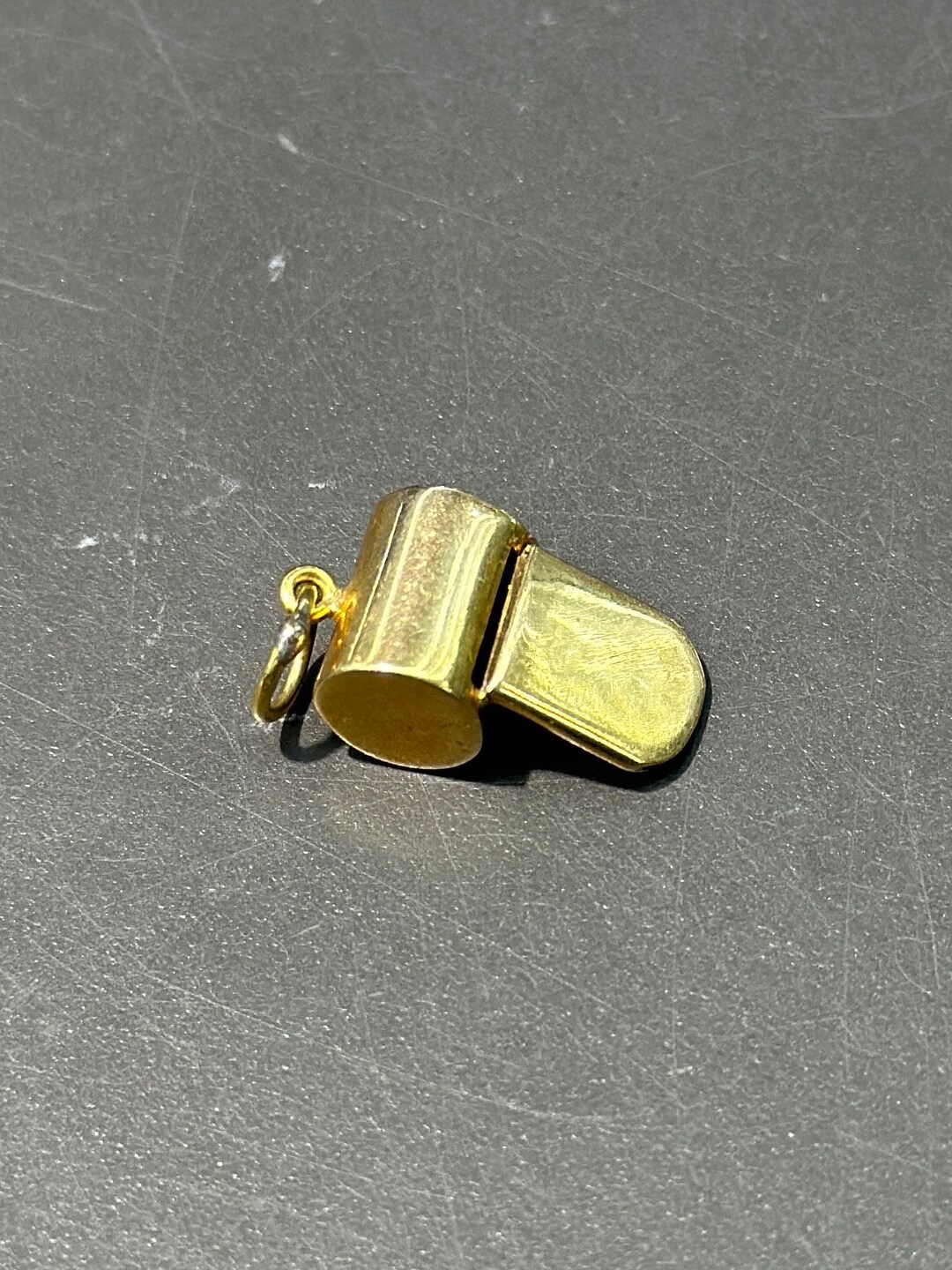 Vintage 18K Gold Whistle Charm Etsy