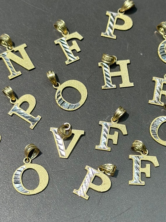 Vintage 10K Two Tone Gold Initial Charms