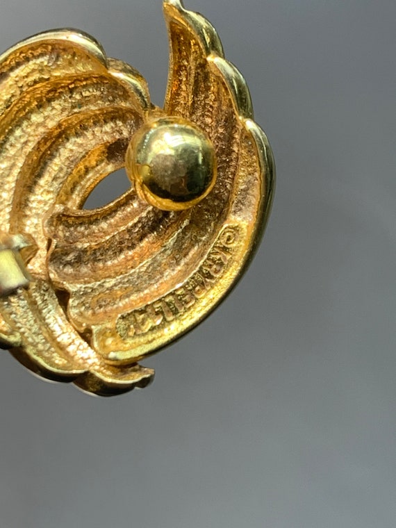 Vintage 14K Gold Ribbed Charles Krypell Earring - image 3