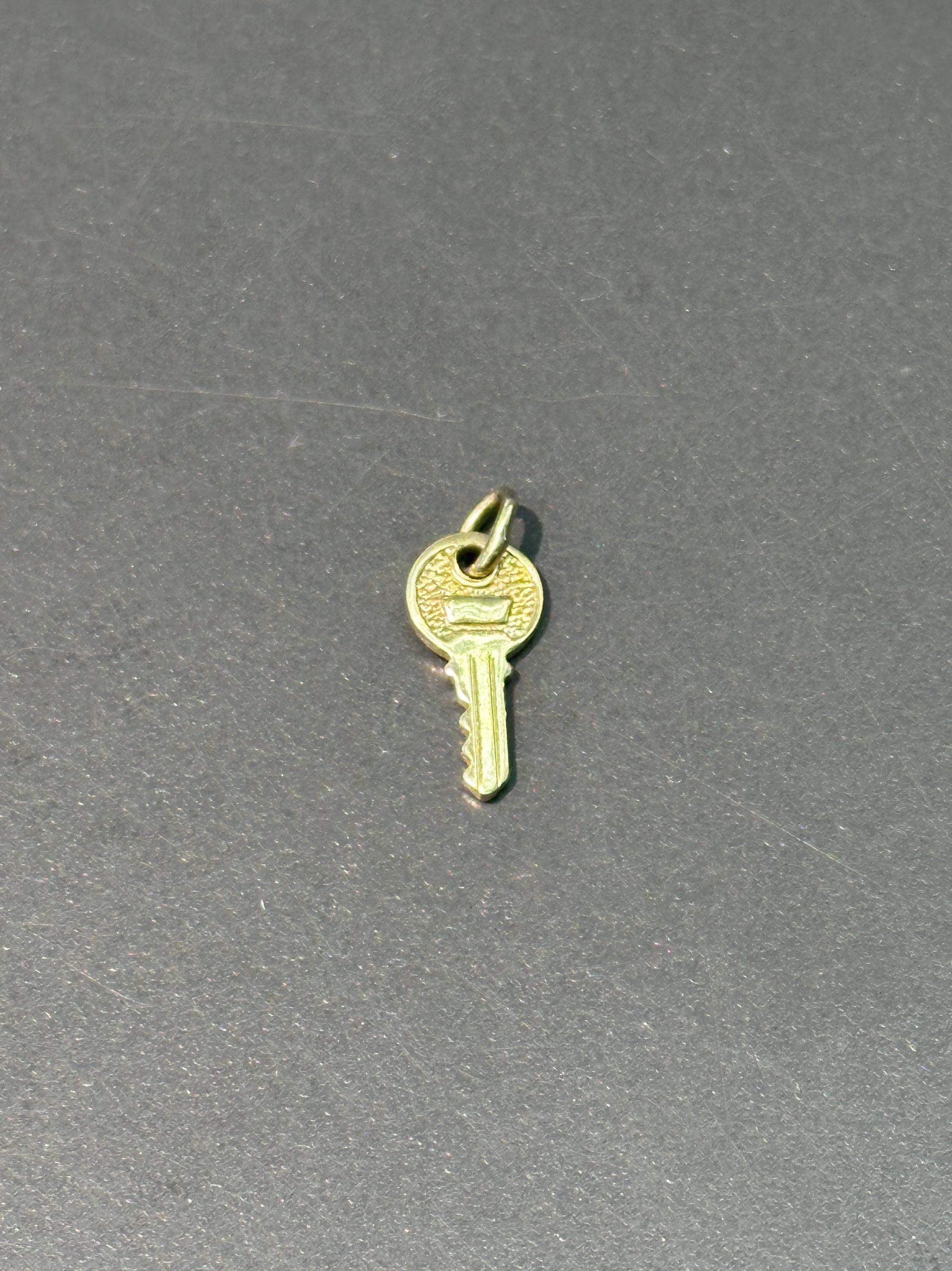 Mini Key Charm Vintage 14K Gold Mini Key Charm - Etsy