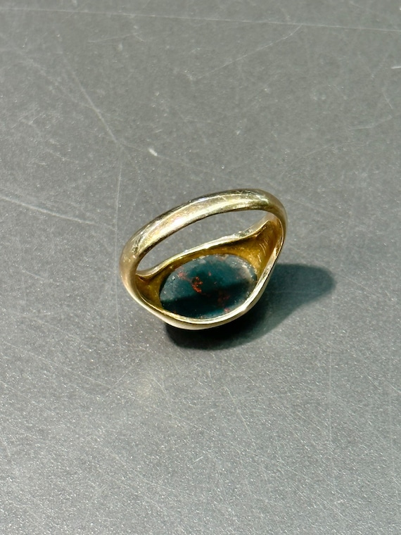 Vintage 14K Gold Bloodstone Signet Ring - image 5