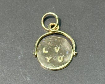 14K Yellow Gold "I LOVE YOU" Spinner Charm