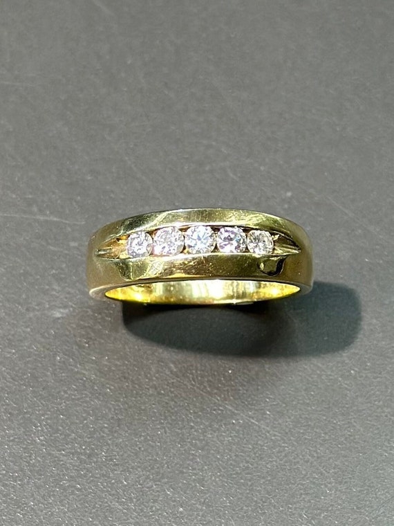 14K Gold Five Diamond Ring SZ 6