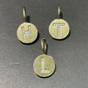 14K Yellow Gold Diamond Letter Charm
