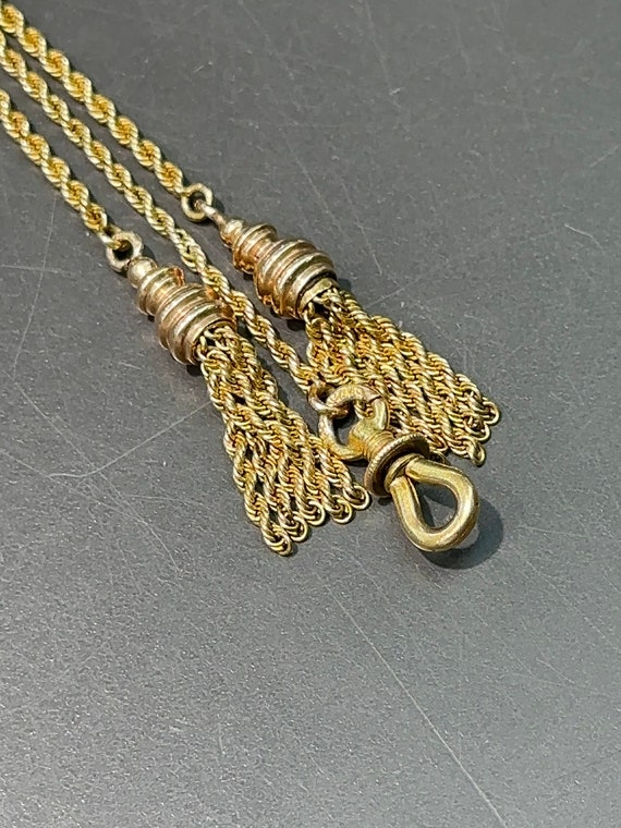 Victorian 14K Gold Tassel Necklace - image 3