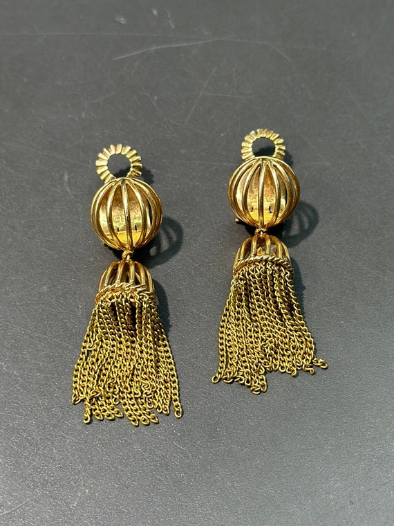 Egyptian 18K Gold Tassel Earring