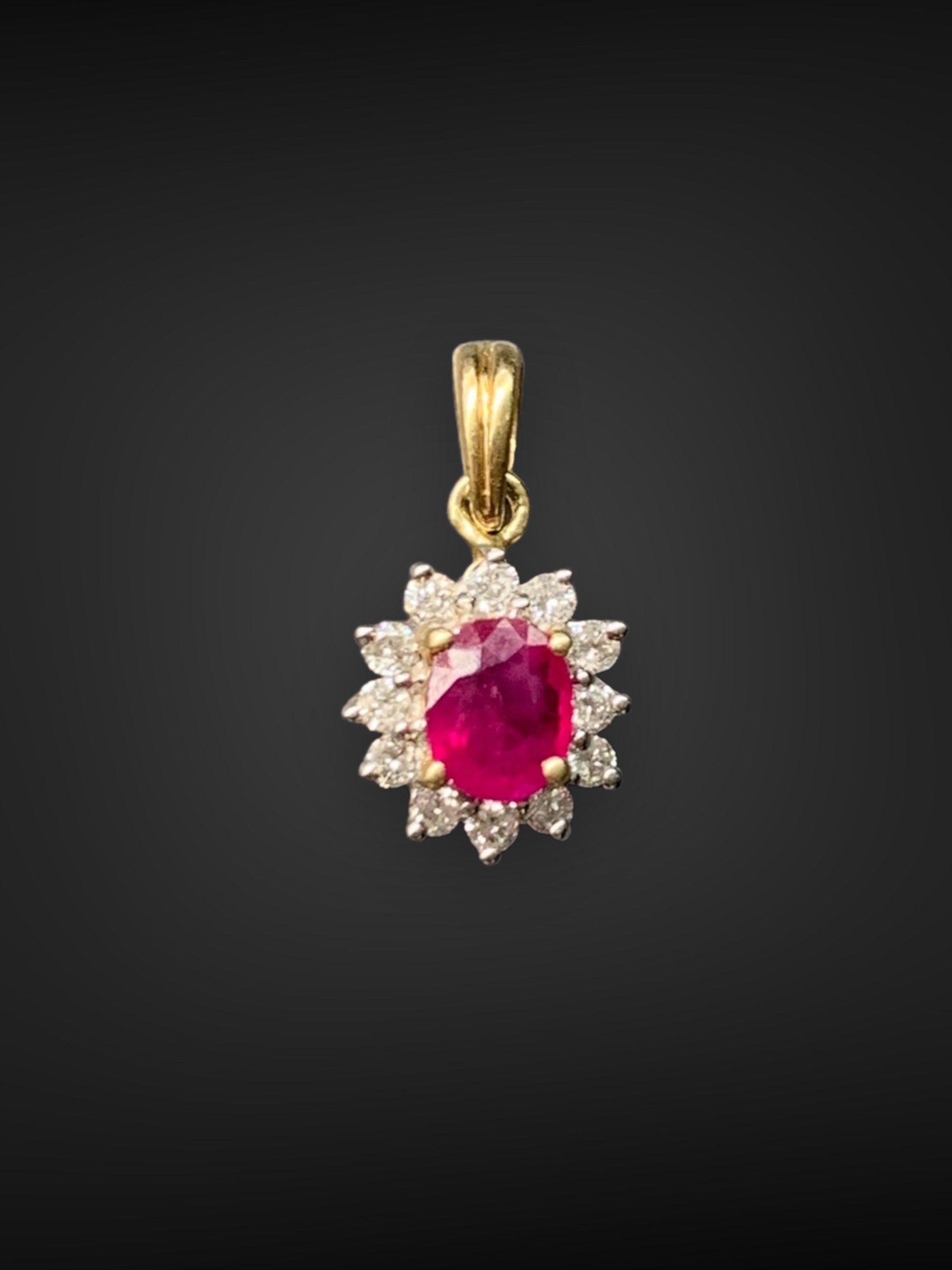 Lightbox Lab-Grown .50ct Pink Diamond Halo Pendant Necklace in 10k White  Gold